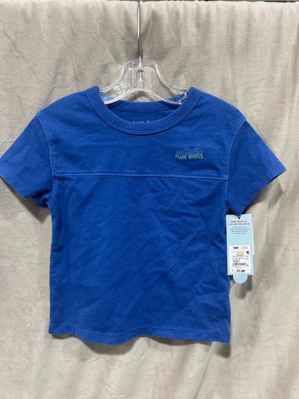 Cat & Jack Royal Blue 'Make Waves' Short Sleeve Tee